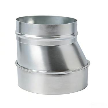 Imagem de ZOWZEA Redutor e aumentador de dutos excêntricos de 15 a 12,7 cm, adaptador de duto de ar deslocado galvanizado, conector de tubo de metal redondo para exaustor de cozinha, ventilador de banheiro e