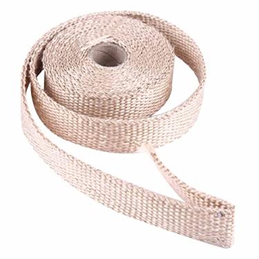 Imagem de Vroomoto Resistência a altas temperaturas, baixa condutividade térmica, resistência a choques térmicos, filme de escape, 5M com 4 abraçadeiras de aço inoxidável para fita isolante de carro (cinza)