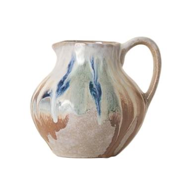 Imagem de Vaso de cerâmica estilo pastoral nórdico criativo retrô ornamentos de jardinagem doméstica mesa arranjo de flores recipiente vaso de mesa