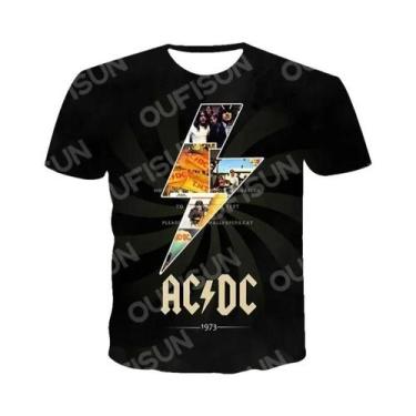 Imagem de Camisetas Unissex De Manga Curta Com Estampa 3D AC DC, Moda De Verão, 