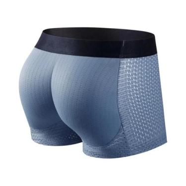 Imagem de Cuecas Boxer Masculinas Sensuais De Malha Gelo Respirável Com Bojo Par