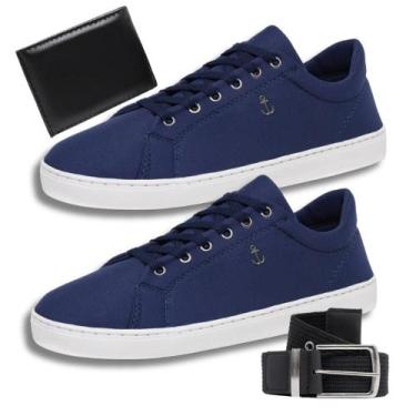 Imagem de Tênis Masculino Casual Resistente + Cinto e Carteira Social - Bless Ac