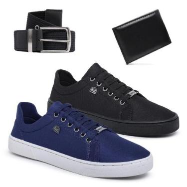 Imagem de Kit 2 Tênis Masculino Casual Confort + Cinto + Carteira Social - Bless