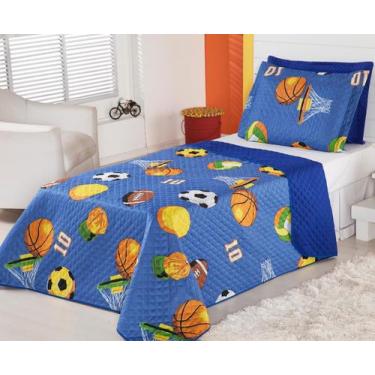 Imagem de Cobre Leito Colcha Infantil Solteiro 2 Peças Quarto Menino(a) - Aquare