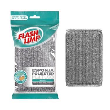 Imagem de Esponja Poliéster Multiuso Flash Limp Limpa Sem Riscar Anti-Atrito Coz