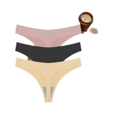 Imagem de Conjunto De Lingerie Sexy Feminina T-back G-String Respirável Sem Cost
