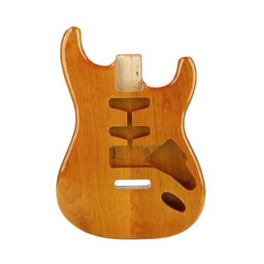 Imagem de Amieiro de guitarra elétrica S-S-H corpo para guitarra elétrica estilo Fender Stratocaster acessório de substituição inacabado faça você mesmo, amarelo pôr do sol, GSB25A (GSB35)