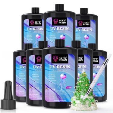 Imagem de Kit de Resina UV Let's Resin 2000g 8x250ml Transparente Alto Brilho