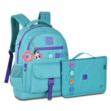 Imagem de Mochila Feminina C Estojo Fichário Kit Juvenil Rebeca Bonbon - Clio St
