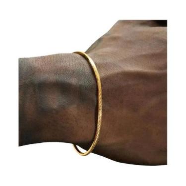 Imagem de Pulseira De Cadeia De Cobra De 3MM Em Ouro 18K E Prata Esterlina 925 P