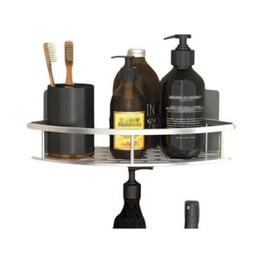 Imagem de Prateleira De Canto Para Banheiro Sem Furos, Suporte De Parede Para Ch