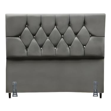 Imagem de Cabeceira Para Cama Box King 195 Cm Celina Com Frame Suede Cinza