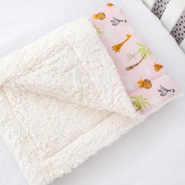 Imagem de Mantinha Bebê Dupla Face Com Sherpa Cobertor Infantil Grossa - Varias 