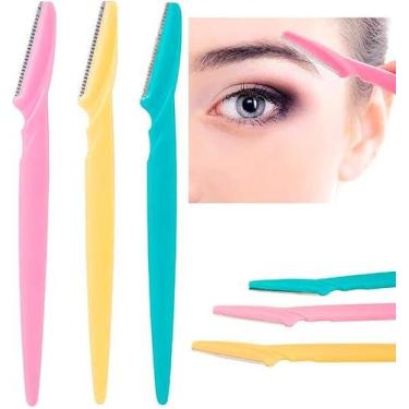 Imagem de Kit 3 Navalhas para Aparar Sobrancelha Rosto Lâmina Aço Inoxidável Dep