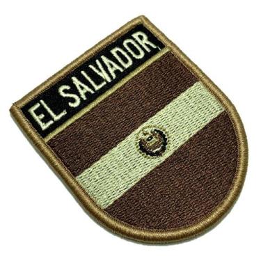 Imagem de BP0203EV04 Bandeira El Salvador Patch Bordado Fecho Contato - BR44