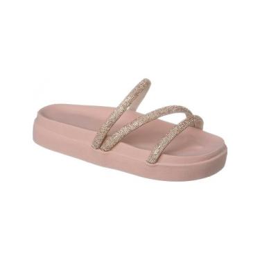 Imagem de Sandália Rasteira PapeteFeminina  Brilho Strass Confortável - Bella Ch