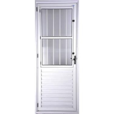 Imagem de Porta De Alumínio Social Postigo 2,10 X 0,80 Esquerda Linha All Modula
