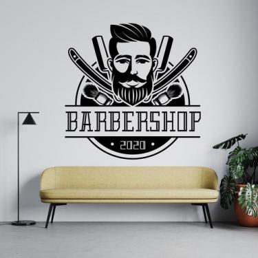 Imagem de Adesivo de parede decorativo barbearia, cabeleireiro - Ambiente Dekora