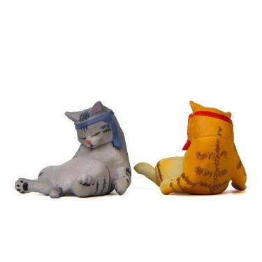 Imagem de Escultura de jardim, gato bêbado e relaxado, figura de PVC de 3,9 cm -