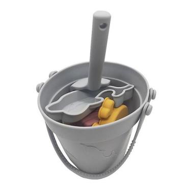 Imagem de Conjunto de brinquedos de praia de silicone, 8 peças com balde, pá e m