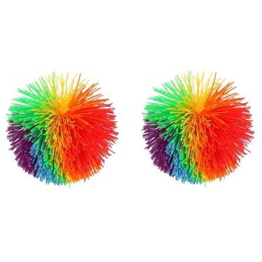 Imagem de Bola de malabarismo fofa saltitante de silicone Rainbow Monkey 2 peças
