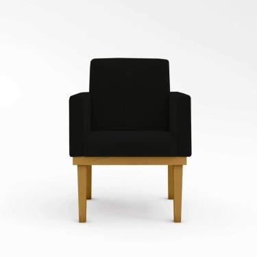 Imagem de Kit 02 Cadeiras Poltronas Com Base Reforçada Para Recepção Preto – Balaqui Decor Cor: Preto