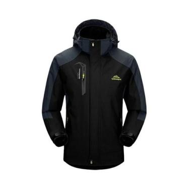 Imagem de Jaqueta Impermeável Masculina Para Caminhadas Preta TRVLWEGO Camping E