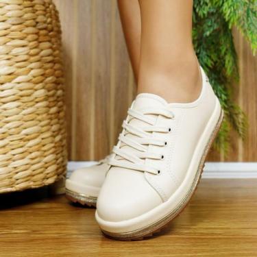 Imagem de Tênis Beira Rio Feminino Flatform Casual 4196.1024 Cor:CremeTamanho:37