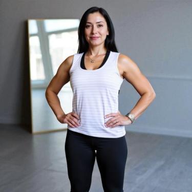 Imagem de Camiseta REGATA MALHA FRIA POLIAMIDA feminina Dry Fit tecido furadinho