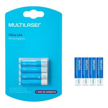 Imagem de Pilhas recarregaveis aaa (1000mah) 4 uni - Multil