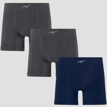 Imagem de Cueca Masculina Boxer Modal Zee Rucci Premium Lisa Básica, 2 cinza, 1 