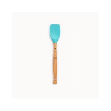 Imagem de COLHER LE CREUSET VÊNUS PRO GRANDE DE SILICONE E CABO EM MADEIRA AZUL COOL MINT 9300760...
