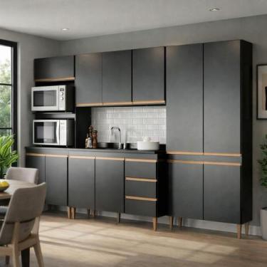 Imagem de Cozinha Modulada Compacta com Aéreo 4 peças 2,80m Essenza Móvel na Cai