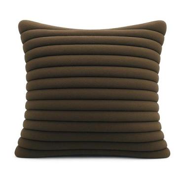 Imagem de Almofada Decorativa Pelúcia Wave Soft Luxo Mocha Macia 45x45 Novadecor