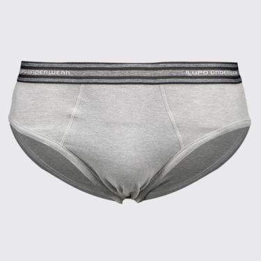 Imagem de Cueca Slip Lupo Algodão com Elastano Logo Cinza, G
