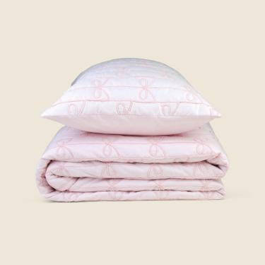 Imagem de Kit Colcha Bow Microfibra Rosa Solteiro - A\BABY