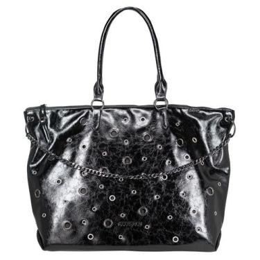 Imagem de Bolsa Feminina Grande Ellus Casual Totebag Jinx Moderna, Preto, Único