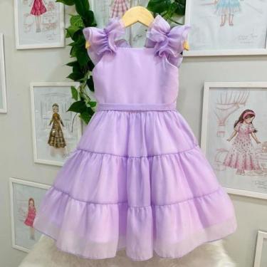 Imagem de Vestido festa infantil babado lilás tamanho 8 - Hipnose