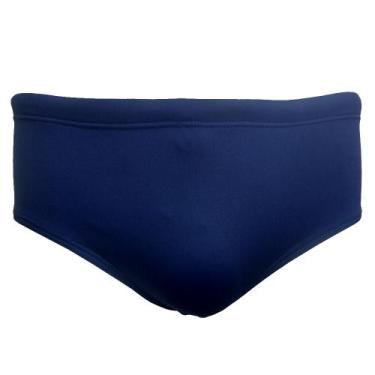 Imagem de Sunga Slip Lateral Média (10 cm) Pé na Água Marinho Helanca - H002, GG