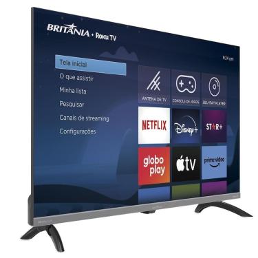 Imagem de Smart TV Britânia B32KRA 32" HD DLED Roku TV Preto Bivolt