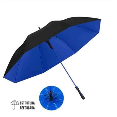 Imagem de Guarda Chuva Automático Grande: Varetas de Fibra - Tecido Duplo Reforç