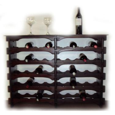 Imagem de Adega Para Vinho 40 Garrafas Com Mesinha Cor Imbuia C08
