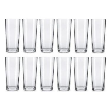 Imagem de Jogo Kit 12 Copos Vidro Grosso Suco Água Drink Cerveja 340ml - Em Casa