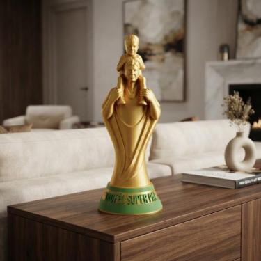 Imagem de Troféu Super Pai - Menino 23 cm - - TOPSTUDIO3D, Dourado c, Verde