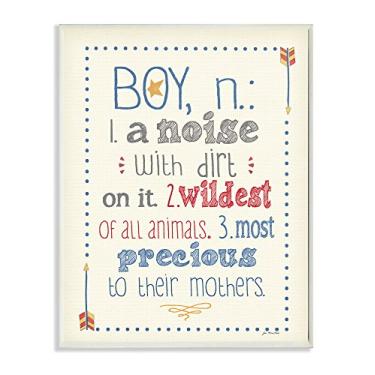 Imagem de The Kids Room by Stupell Placa de parede com arte textual, um ruído com sujeira sobre ele, 28 x 0,5 x 38 cm, feita com orgulho nos EUA