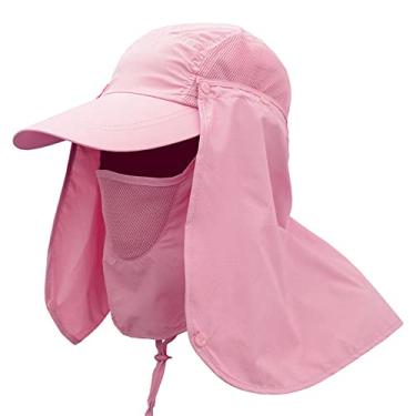 Imagem de Proteção UV Sun chapéu ao ar livre chapéu de sol masculino chapéu de pesca de pescador unisex,Pink