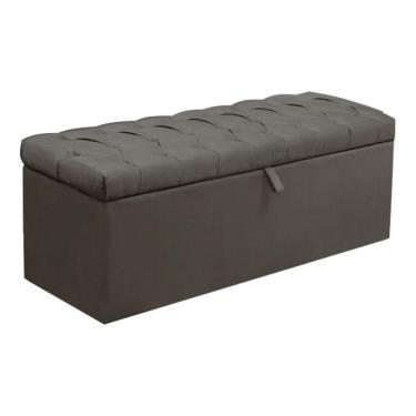 Imagem de Calçadeira Baú King Paris 190cm Suede Cinza