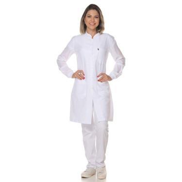 Imagem de Jaleco Feminino acinturado Gola Padre com Punho