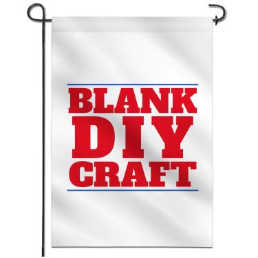 Imagem de Anley em branco bandeira de jardim branco sólido - DIY personalizado banner de artesanato para design de sinal de decoração de quintal personalizado ao ar livre - giz de cera, pintura, bordado e transferência de imprensa de calor Vinly - 18 x 12,5 polegadas (2 dobras)