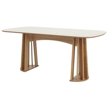 Imagem de Mesa De Madeira 100% Mdf Off White/freijo Tm69 - Dalla Costa